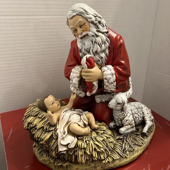 Santa w Baby Jesus Figurine Joseph Studio Nativity Christmas Display - Picture 5 of 9
